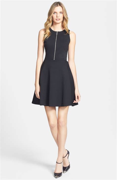 michael kors zip front fit & flare dress|Women's MICHAEL Michael Kors Zip Front Short Stretch .